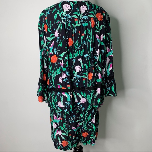 Kate Spade Women's Jardin Crepe Floral Hummingbird Romper Size 12 - Picture 6 of 15